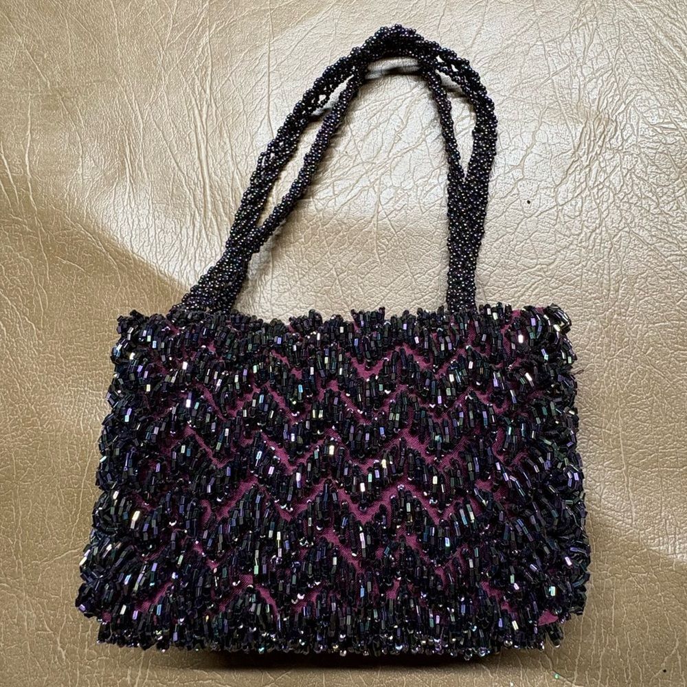 Purple beaded purse